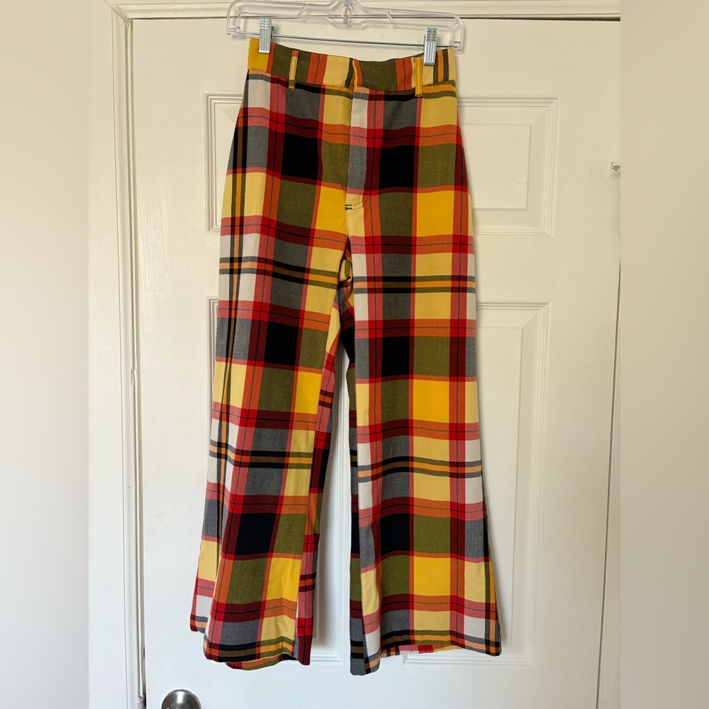 Free People Plaid Jules Wide Leg Pants in Blackbird 
*HEMMED LEG LENGTH